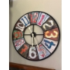 Image 1 : Large decorative Art Wall Clock 37" With 2 Star Wall hangers & Small bell Clock 