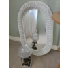 Image 2 : Wicker Mirror 18 X 29, Ornate Candy Dish 17 T, Decorator Table 19.5" Top, 25 T and More!
