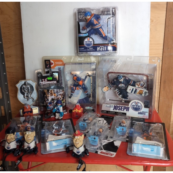 Oilers Collectible Figure Collection - Mark Messier, Smyth, Curtis Joseph, Taylor Hall, and More !