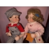 Image 3 : The Hamilton Collection Dolls of Boy & Girl, First Kiss, w/ Chair 