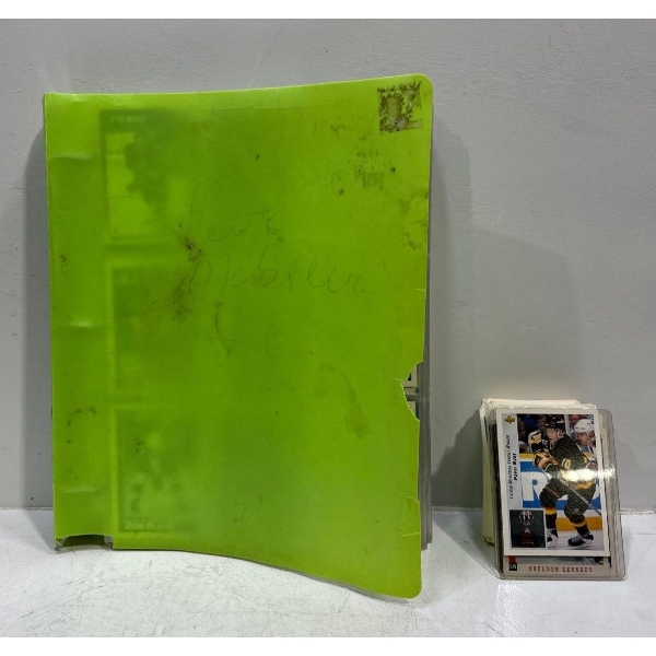 Green Binder Plus Stack of Score 91, Topps 91, 91 O PeeCee Hockey Cards 