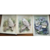 Image 1 : 3-D Collage Prints of Owls 11 X 12 and Pansies 11 X 14, Unframed 