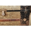 Image 9 : Wood and Metal Bound Trunk With Curved Top, 20 in x 34 in x 17 in