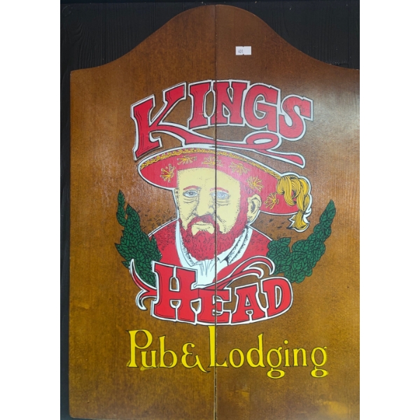 Kings Head Pub Mountable Dart Board Enclosure w/ Accessories 17T 