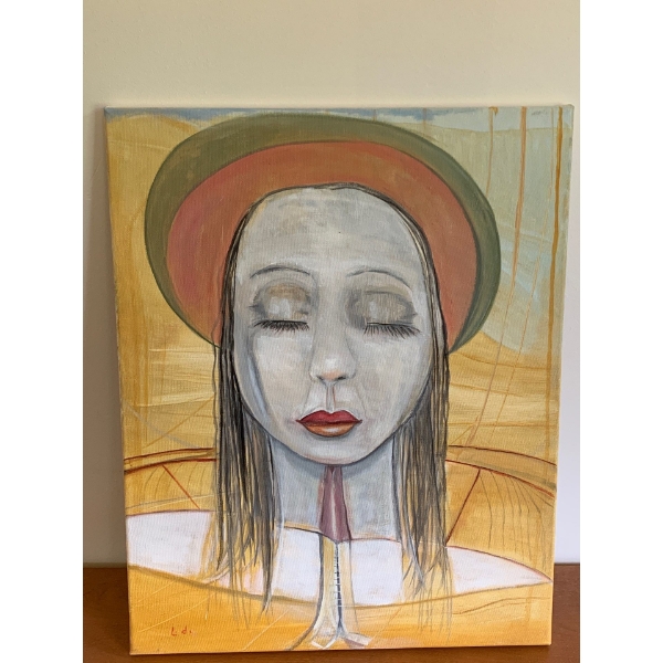 Lauri Ansell Eyes Closed Canvas Board  16 x 20