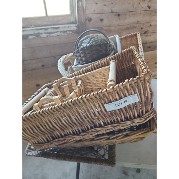 Collection of Baskets,  Largest Rectangle 22 w, 7 h, 14 d
