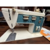Image 3 : vintage electric, singer, sewing machine with retro sewing machine table with a number of drawers an