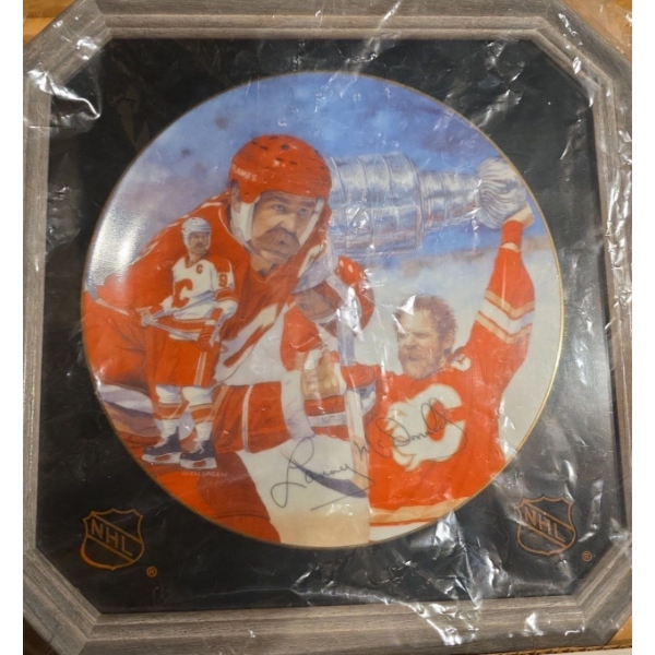 Lanny Mcdonald Collectible Plate, Autographed Picture & Sports Illustrated Magazine