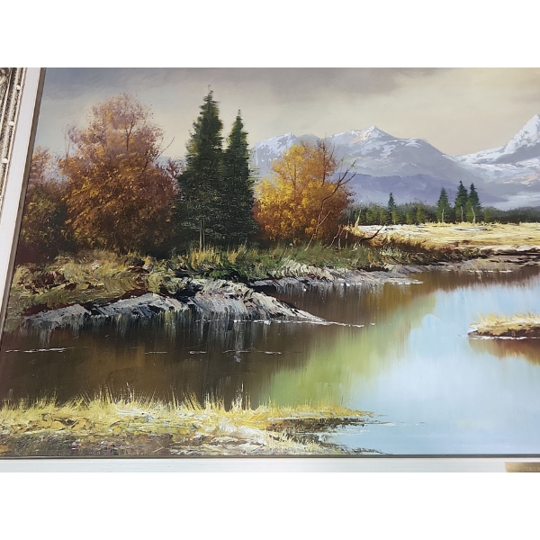 Artist Signed Original on Canvas by Werner Kontor - 55'W x 31'H With Frame, 47'W x 27.5" W/O