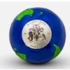 Image 2 : BLUE MARBLE GREEN PLANET EARTH 2022 $5 3 OZ PURE SILVER SPHERICAL COIN – BARBADOS