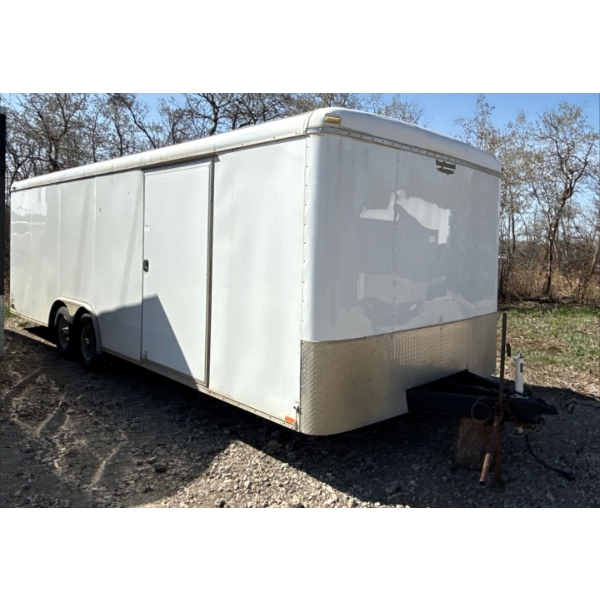 2012 24Ft Continental Rec Vehicle Trailer Back and Sidedoor Entrance, Wood Interior with Shelving