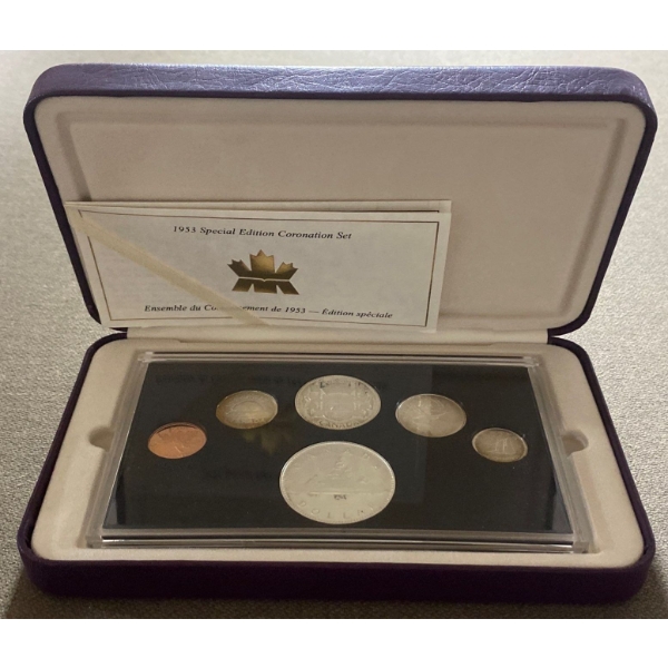 1953 Coronation Set With Fine Silver Dollar 92.5% Silver 48.545 Grams
