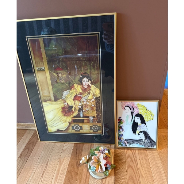 Oriental Art Incl. Sketch By Yen Nguyen 09, Largest Art Piece Measures 18x26 
