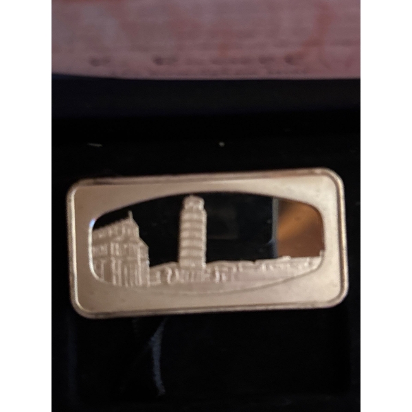 Singapore Airlines Leaning Tower of Pisa Wonders of World Silver Art Bar Limited edition 
