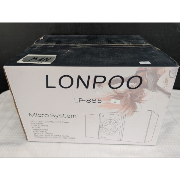 NEW Lonpoo LP885 Micro System - CD MP3 AM/FM USB 2.0 Aux In Headphones LED Display 
