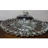 Image 3 : Elegant Crystal Serving Ware - Gravy Boat Butter Keep & Party Platter 14W