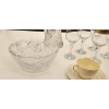 Image 8 : Serving up Style! - Belleek Bone China Cup and Saucer,  Cut Glass Water Pitcher, Bowl and Glasses