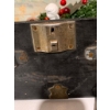 Image 2 : Vintage Black Wooden Trunk with Metal Hardware and Christmas Decor