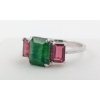 Image 2 : 3.65 ct Certified Silver Emerald Gemstone Ring ($4,715 Appraisal)