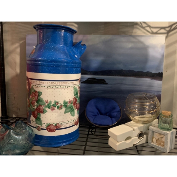 Home Decor Including Antique Milk Can 'Sweet Strawberries' 