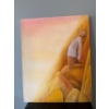 Image 1 : Lauri Ansell - Girl On Ledge Posing - Oil On Canvass 16 x 20