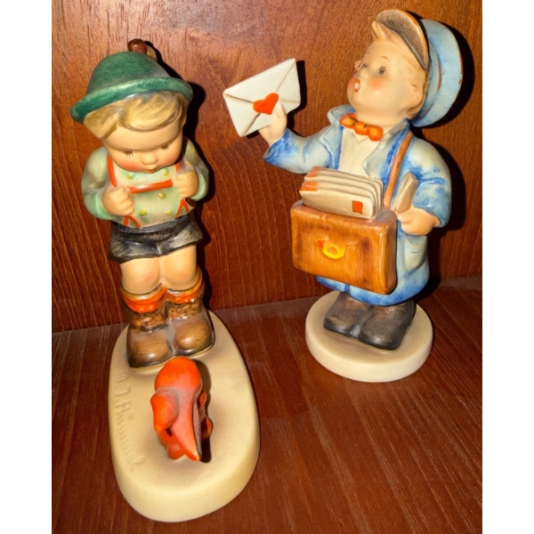 Collectible Goebel Hummel Figurines- "Postman" & "Small Boy Blowing"
