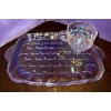Image 2 : Federal Glass Company Yorktown Iridescent Bubble Thumb Snack Sets (4)