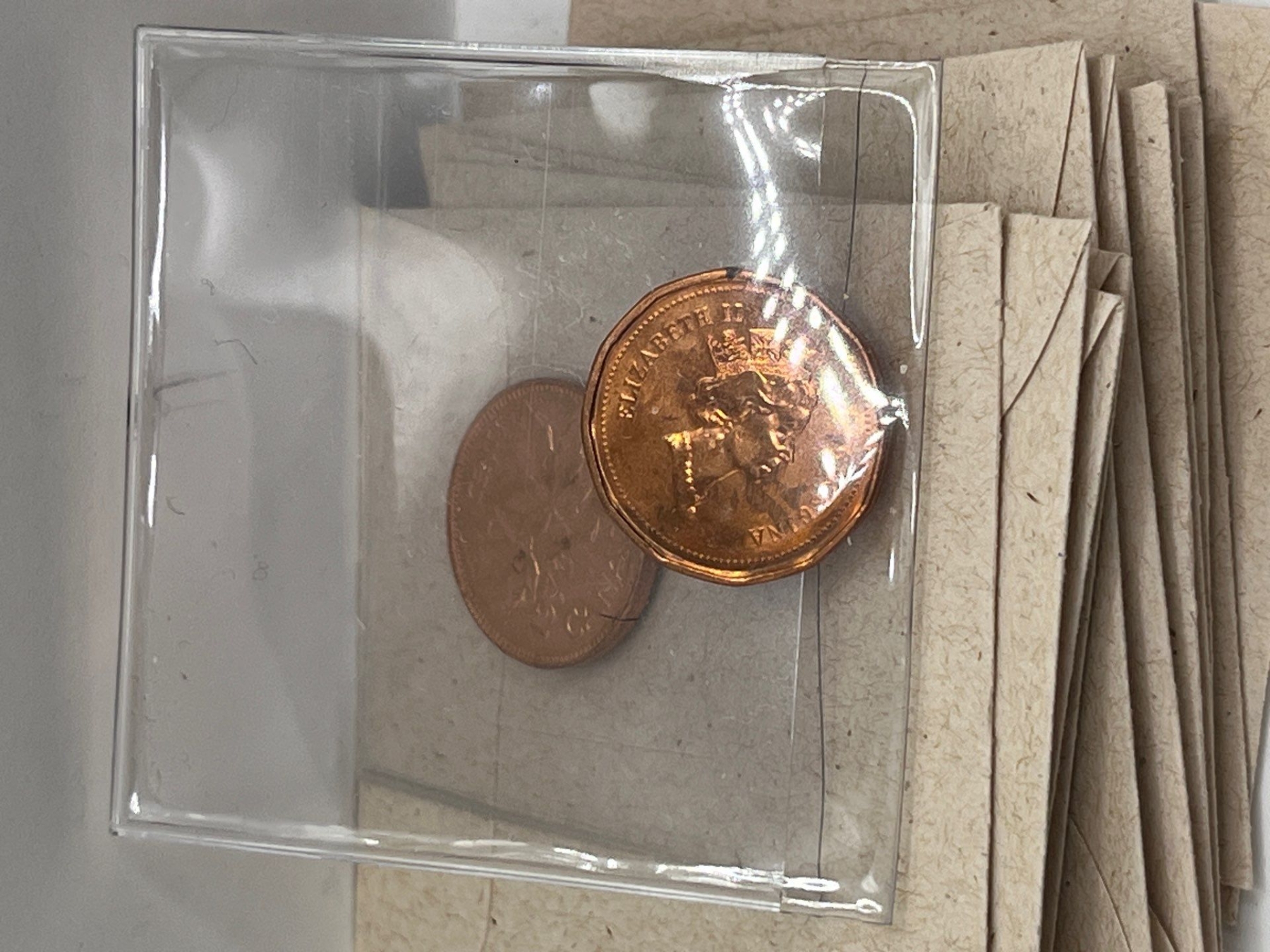 Incased Collection Of Incased Canadian Pennies Various Years