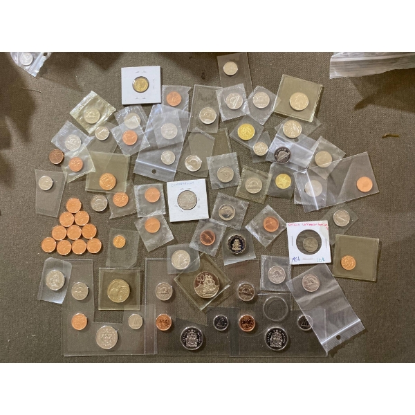 World Coins in Protective Holders, Including Commemorative Coins