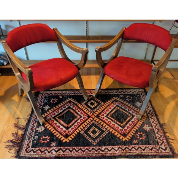 Rare DREXEL "Esperanto" Vintage Arm Chairs 25Tall  w/ Turkish Rug 