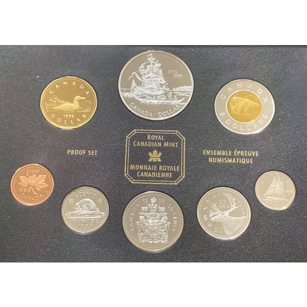1999 Canadian Proof Set 92.5% Silver 1.694 Troy Ounces