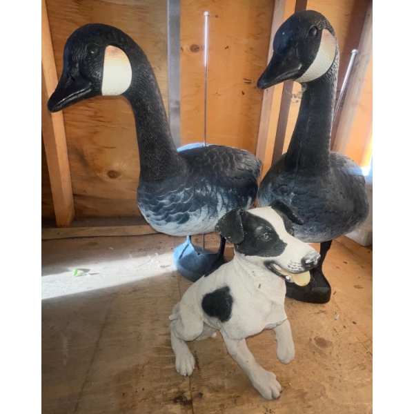 Pair Of Geese w/ Canine Companion 21T