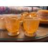 Image 2 :  Fire King Collection vintage Anchor Hocking Peach Lustre 4 coffee, cups 4 tea, cups, cream, and sug