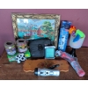 Image 1 : Framed Cross Stitch Harbour Scene In Gold Gilt Frame w/ Air Horns Camp Heat Packs & More