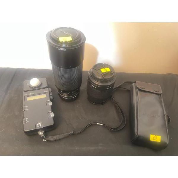 MINOLTA MD-MX 75-200mm 1:4.5 - SONY 1932055 & MINOLTA Flash Meter III