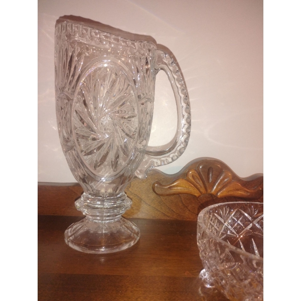 Elegant Pin Wheel Crystal Serving Ware - Beverage Vessel Candy Dish & More