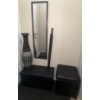 Image 2 : Masculine Contemporary Home Decor Collection - Storage Ottomans Full Length Mirror Wicker Vase & mo 
