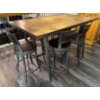 Image 1 : Industrial Style Counter Height Rustic Dining Set Bar Table & Five Stools 40x68x39"tall