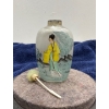 Image 3 : Hand Painted Lady Glass Snuff Bottle with Spoon 3H