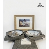 Image 1 :  Framed Print Titled "Emotional Appeal" By Artist Steve Hanks.  Five Collectible Plates