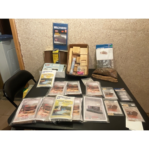 HO Scale Wood Fencing, Fake Rock, Various Osborn Model Kits, Loading Docks, Wood Modeling Materials.
