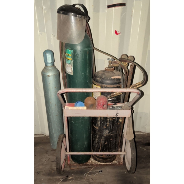 Portable Oxy-Acetylene Cutting Torch Kit w/ Spare Gas Cylinder 