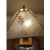 Image 3 : Alberta Table Lamp 28T Oak w/ Walnut Trim Silver Mica Shade w/ Leaves