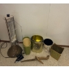 Vintage Garbage Tins w/ Boekamp Heater Model 1001 