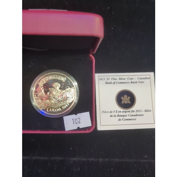 RCM 2013 Canadian Bank of Commerce Bank Note Fine Silver 99.99 Coin 23.17g