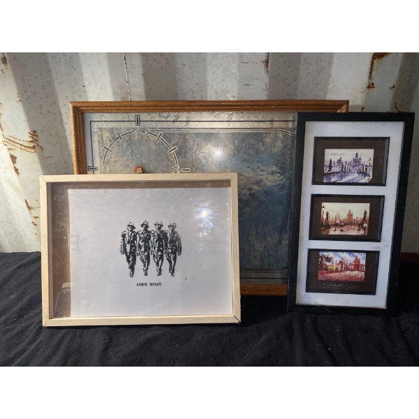 3 Picture Frame, Clock, and "Growing Sideways" Drawing