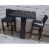 Image 1 : Wicker Look Outdoor Table 39 T, 28 L, 28 W and 2 Bar Chairs 40 T, 15 L, 13 W