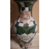 Image 2 : Vase w/ Painted Flowers 19 T, Includes Dried Arrangement 