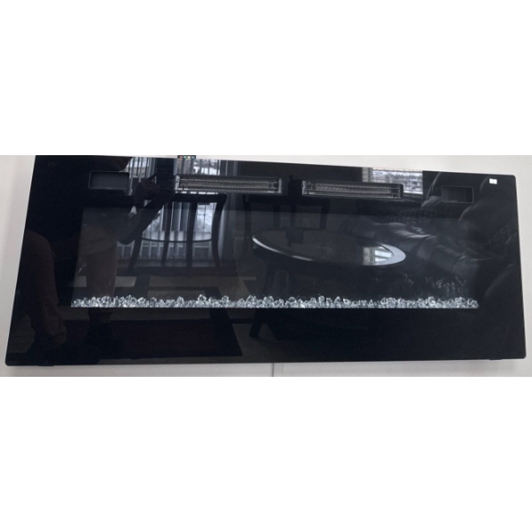 Wall Mounted Electric Fireplace w/ Glass Panel & Crystal Ember Bed 55"