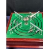 Image 3 : Vintage Hand-Crank Tabletop Horse Racing Game, Made in France, 20.5Wx20.5Dx12H